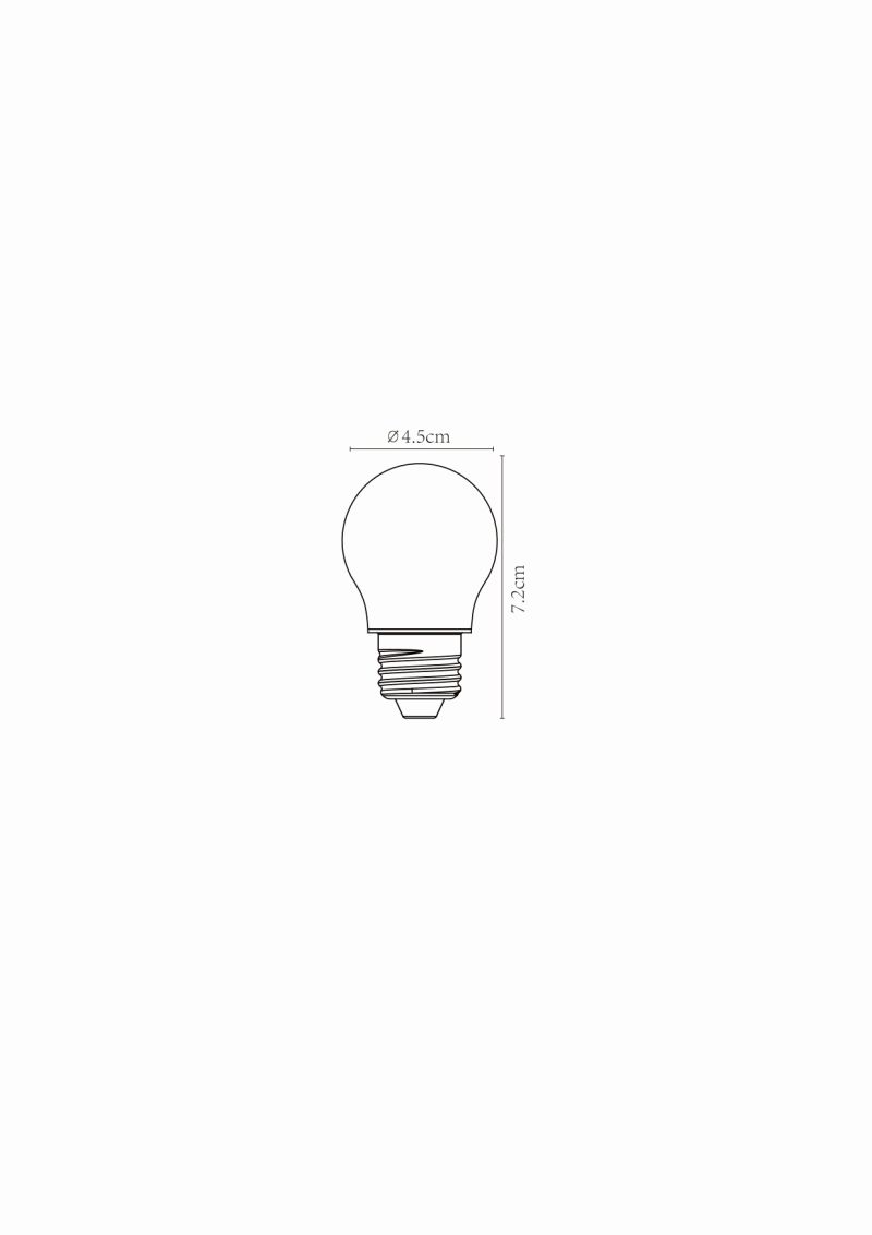 Lucide G45 - Vláknová žiarovka - Ø 4,5 cm - LED Rozm. - E27 - 1x4W 2700K - mat